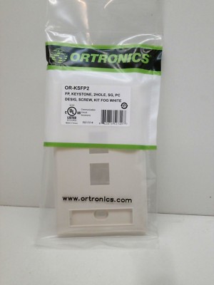 (20-Pack) Ortronics OR-KSFP2 Keystone 2-Hole Data Jack Faceplate Wall Plate Fog