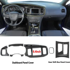 Carbon Fiber Dashboard Panel Gear Shift Box Cover Trim Kit for Dodge Charger 15+