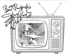 M3913  Unpredictable Johnny Rodz Autographed  Wrestling Photo w/COA