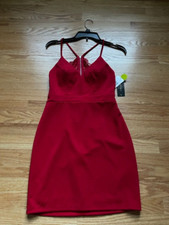 NWT CITY TRIANGLES WOMENS RED DRESS LACE BACK VALENTINES DAY SEMI FORMAL- SIZE 5