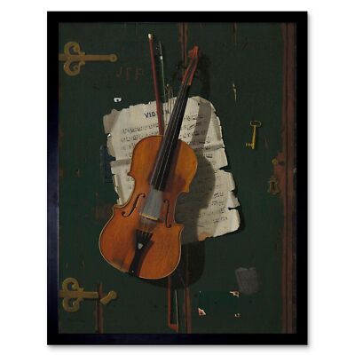 John Frederick Peto amerikanische alte Violine altes Gemälde 12 x 16 Zoll gerahmter Kunstdruck