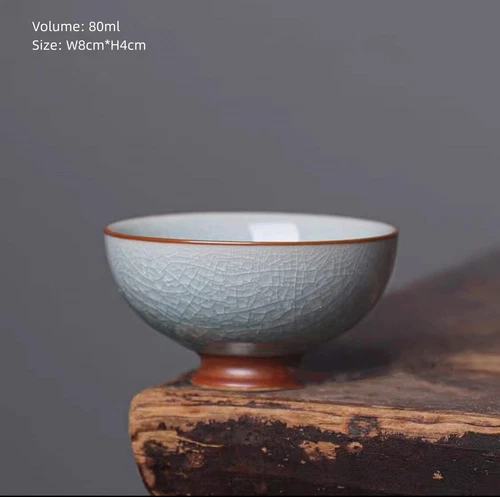 Tazza da tè porcellana smaltata crepitante tazza kungfu cinese celadon tazze ceramica - Foto 32 di 40