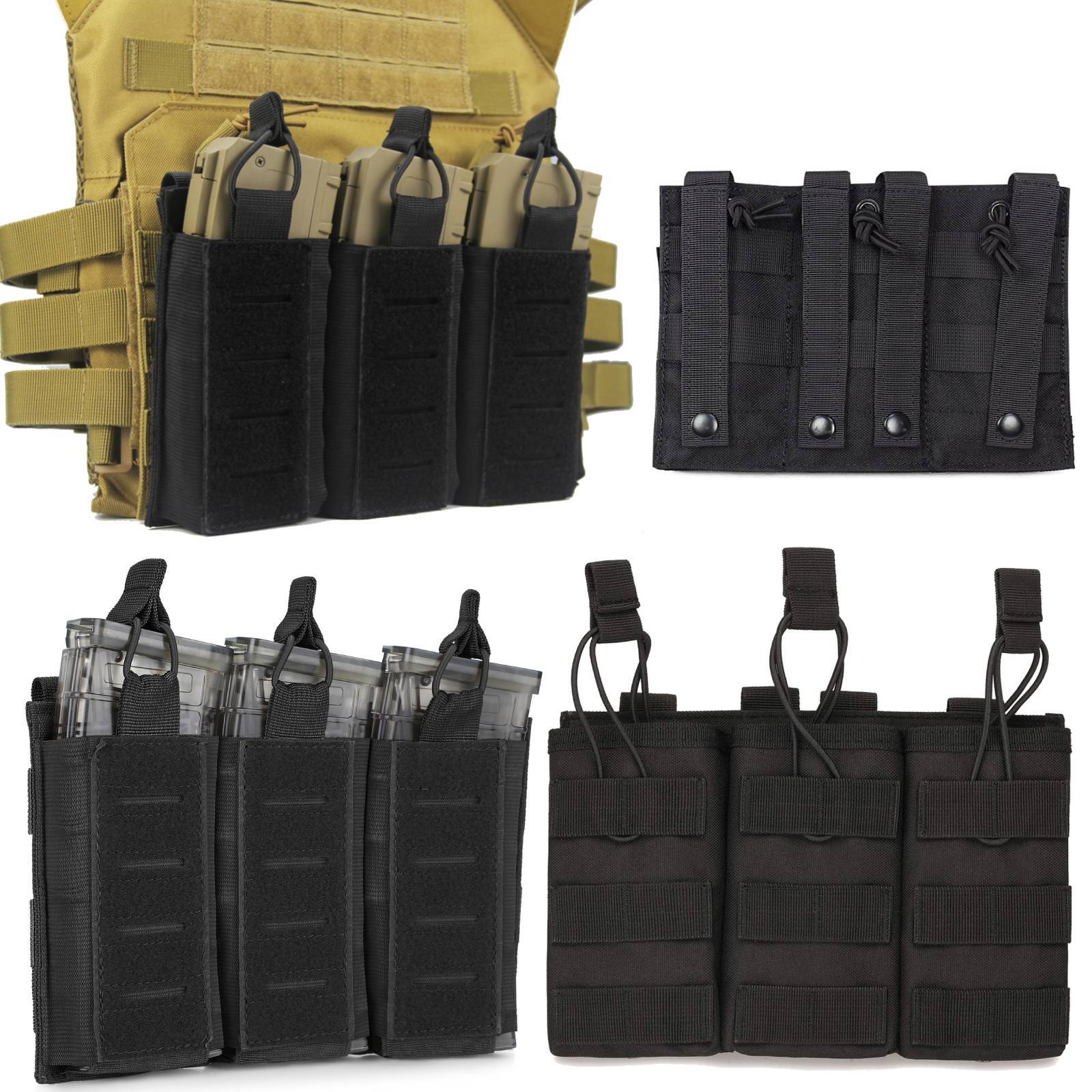 Tactical MOLLE Open Top Triple Magazine Pouch for 223 5.56mm Rounds-image