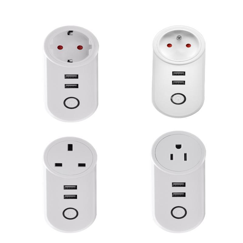 Smart Plug 10A WIFI Outlet Switch 2A Dual USB Socket for Echo Alexa Google Home-image