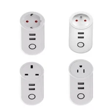 Smart Plug 10A WIFI Outlet Switch 2A Dual USB Socket for Echo Alexa Google Home 