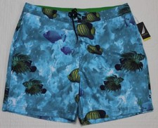 NEW MENS NAUTICA QUICK DRY SWIM TRUNKS SHORTS SWIMWEAR BLUE NWT 59 SIZE 38W 40W