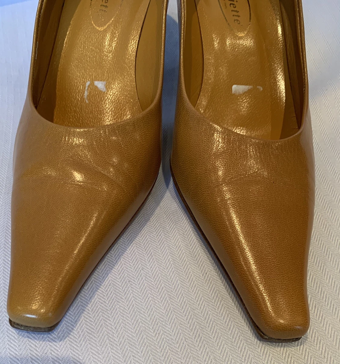 Giuliette Made In Italy Women Ochre Kitten Heel Court Shoes 38 5