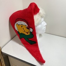 Vintage Disney Winnie The Pooh Giant Christmas Santa Hat 1990s Holiday Plush
