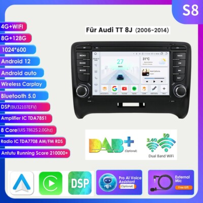 8+128GB Für Audi TT 8J 2006-2014 Autoradio Carplay Android GPS NAVI BT WIFI DAB+