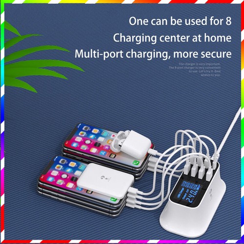 Multi-port 6USB+1TPC+1QC3.0 Smart charging station indicates travel charging - 第 3/22 張圖片