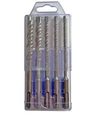 5Pcs SDS Plus Rotary Hammer Drill Bit Set Carbide Tip Masonry Concrete Drill Bit
