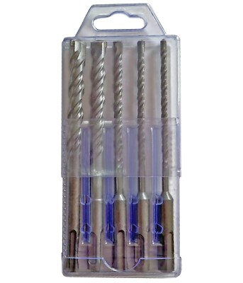 5Pcs SDS Plus Rotary Hammer Drill Bit Set Carbide Tip Masonry Concrete Drill Bit