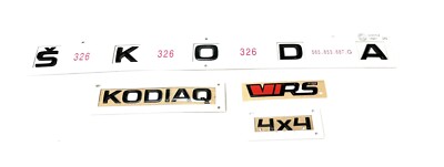 Original Skoda KODIAQ VRS Schriftzug Logo Emblem Set 4-teilig schwarz glänzend