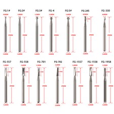 10-100Pcs Dental FG Tungsten Steel Carbide Burs Drill High-Speed Handpiece All