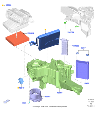 FL3H-19846-AH New FoMoCo HVAC Blower Motor with Fan Wheel 3 Prongs