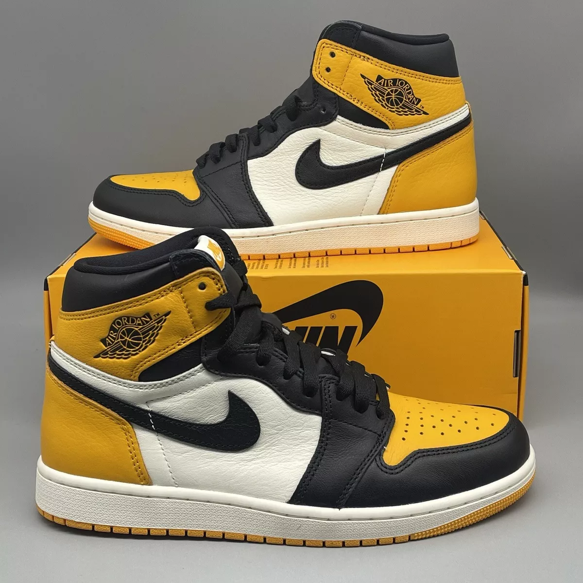 Nike Air Jordan 1 Retro High OG Taxi Yellow Toe Size 9.5 Men’s