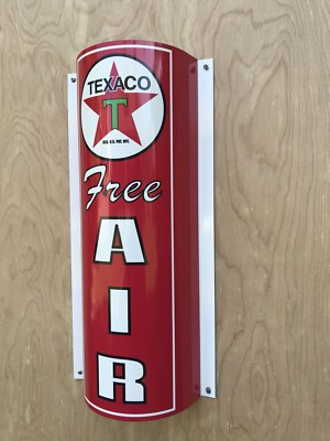 #ad Texaco Free Air Curved Metal Gasoline Gas sign Pump Oil WOW $46.99