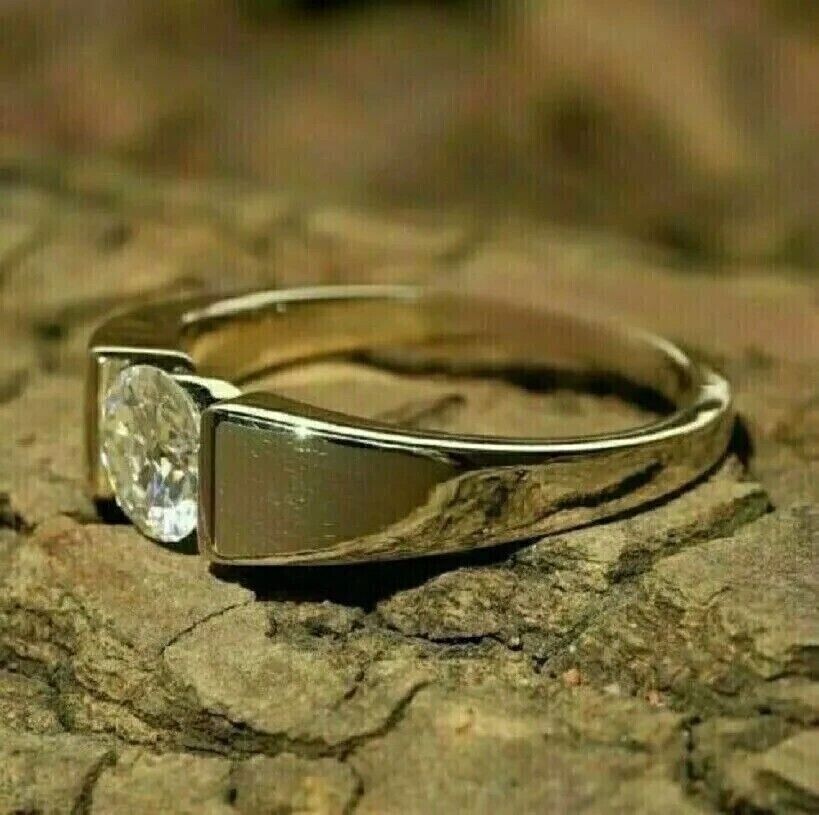 MEN'S RING 1.00CT ROUND DIAMOND 14K YELLOW GOLD MEN'S RING 1.00CT ROUND DIAMOND 14K YELLOW GOLD