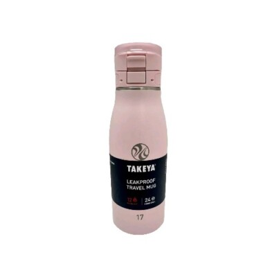 Takeya Insulated Steel Leakproof Travel Mug Flip-Lock Spout Lid Pink Size: 17 oz