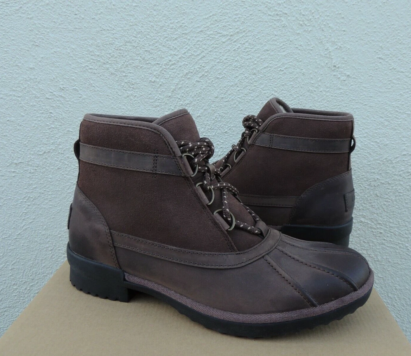 UGG GREDA EL CAP STIVALI ANATRA IMPERMEABILI IN PELLE LANA DONNA US 6 EUR 37 ~NUOVI CON SCATOLA