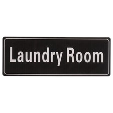 9"x3" Laundry Room, 1Pcs Room Door Sign Self-Adhesive, Black with White Text