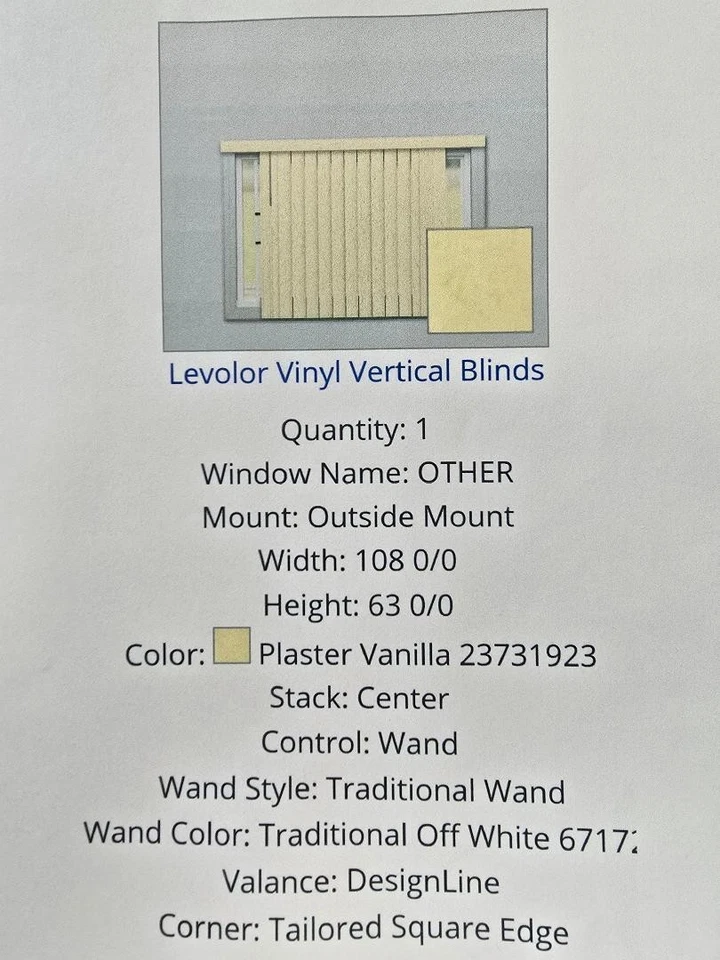 Persiana vertical Levolor VInyl tratamientos ventanas Foto 3 de 3