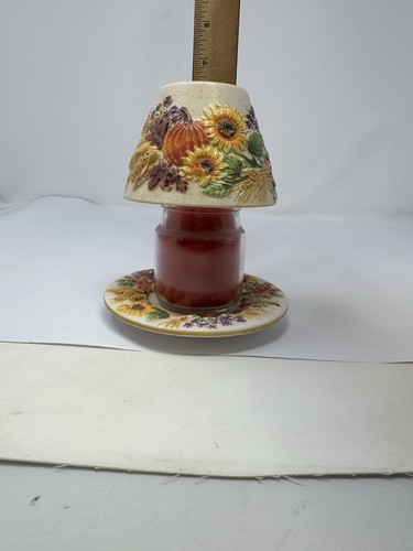 Yankee Candle Smal Jar Shade Topper & Underplate Pumpkin Apple Corn Autumn - Picture 11 of 11