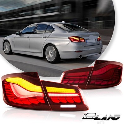VLAND Red LED Tail Lights wAnimation For 2011-2016 BMW 5-Series M5 F10 F18 Pair
