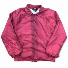 Vintage Red Coaches Jacket Youngbloods Nylon Lined M Sports Athletic Varsity