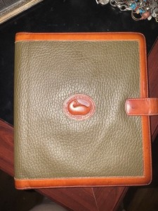 Dooney & Bourke Leather planner Organizer Folio grey/Brown with Card Slots