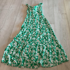 Zara green white floral tie back dress size medium M flowers size m