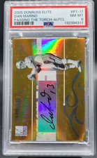🔥 2005 Elite Dan Marino PASSING THE TORCH AUTO 88/100 PSA 8 NM-MINT POP 3 🔥