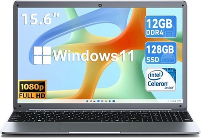 2025 NEU SGIN 15,6 Zoll Laptop 8GB 128GB 256GB 512GB SSD Intel Celeron Window 11