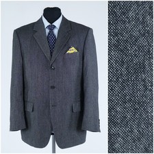 Mens GILBERTO Size UK 42S Dark Grey Pure Wool Sport Coat Blazer Jacket