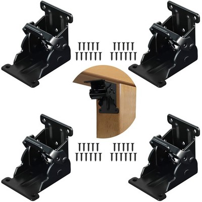 4 Pack Folding Brackets 0-90 Degrees Folding Table Legs Brackets Heavy Duty L...