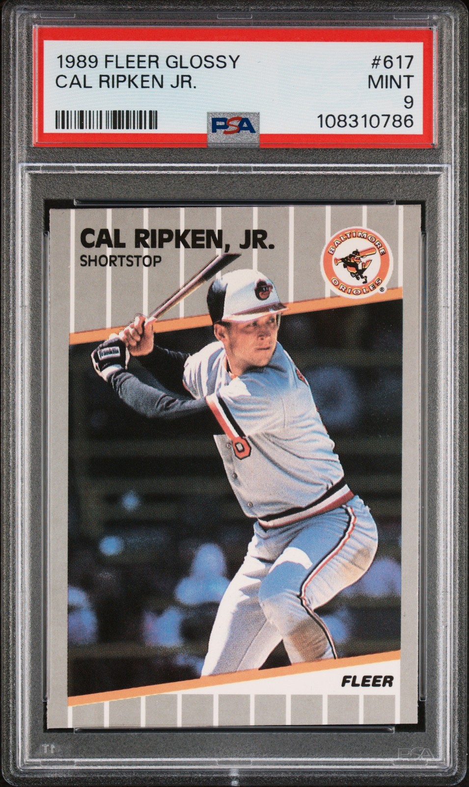 1989 FLEER GLOSSY #617 CAL RIPKEN JR. PSA 9