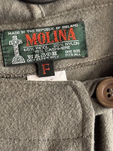 Molina Cape Damen Einheitsgröße grau Kapuze Wolle Kaschmir Irland - Bild 3 von 4