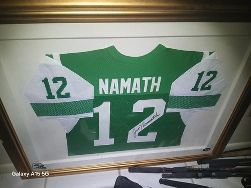 Joe Namath Autographed Framed Jersey New York Jets NFL Original #12