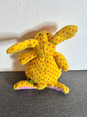 Die Spiegelburg Hase Strickhase gelb mit rosa Punkten rar Kuscheltier Plüschtier