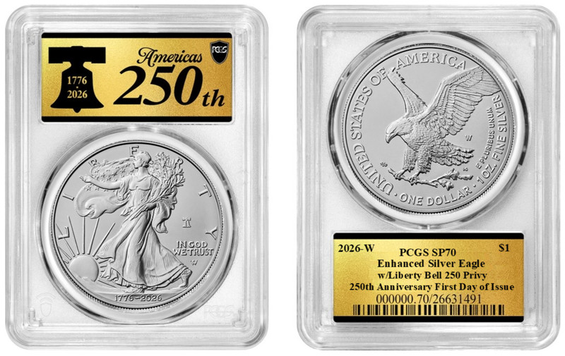 2026 W Silver American Eagle $1 Enhanced PCGS SP70 First Day of Issue #948