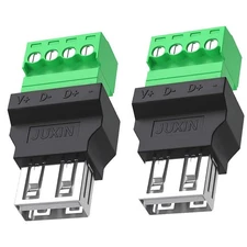 Jienk USB 2.0 Type A Female to 4 Pin Screw Terminal Block Connector, Portable...
