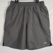 Nike Mens Gray Swim Trunks Mesh Lined Board Shorts NESSA558 Size L 8 Inch Inseam