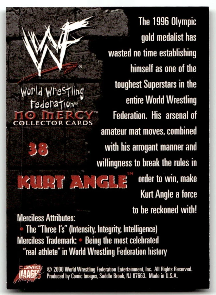2000 Comic Images WWF No Mercy #38 Kurt Angle RC - Image 2 of 2