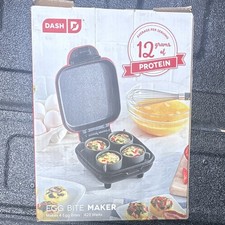 DASH Egg Bite Maker Electric Egg Cooker 4 Egg Bites 420W Non-Stick Black/Red