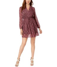 maison Jules Womens Printed Fit & Flare A-line Dress, Red, XX-Small