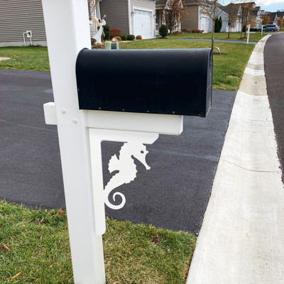Seahorse Mailbox Bracket or Porch Bracket, Mailbox Decor for Outside, 16 Inch