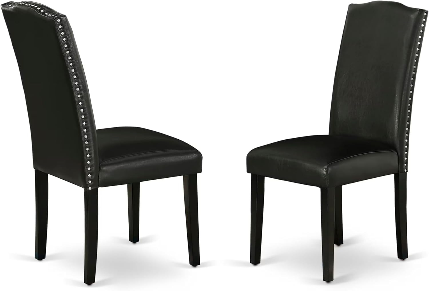 S - Black Faux Leather With Nailhead Trim