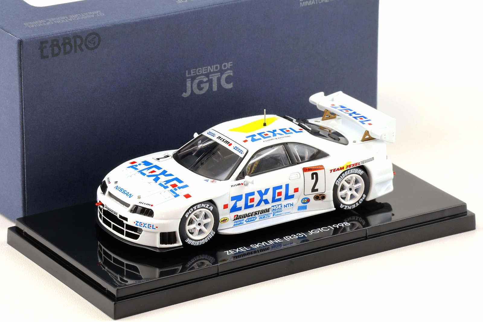 1:43 Ebbro Nissan Skyline R33 Zexel Skyline #2 - Jgtc 1998 White