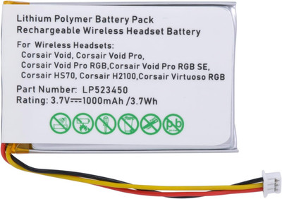 LP523450 Replacement Battery for Corsair HS70 H2100 Void Pro RGB Wireless