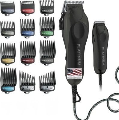 Wahl USA Pro Series Platinum Corded Clipper Corded Trimmer 79804-100 Color Combs